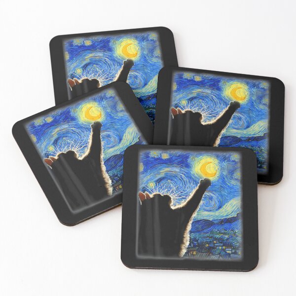 Item preview, Van Gogh Starry Night Cat 	 - Classic Fit Cat Lovermomdad Gift Black Crew Neck designed and sold by WalickiTwish.