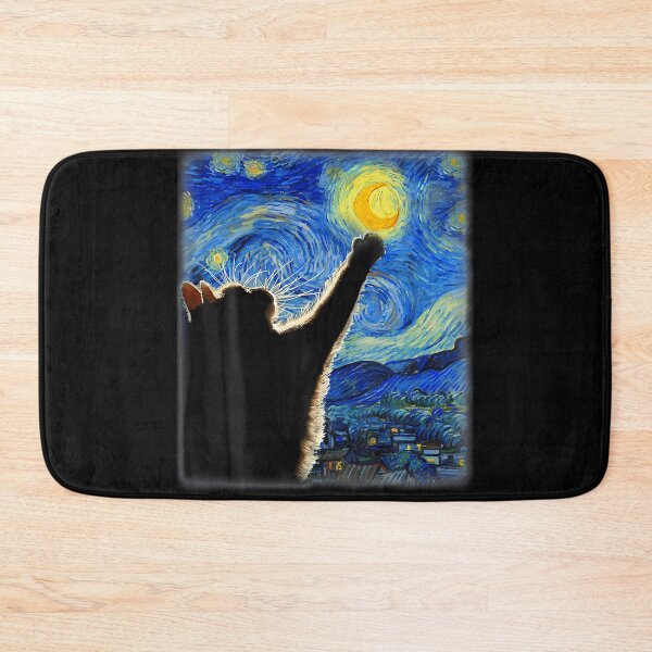Item preview, Van Gogh Starry Night Cat 	 - Classic Fit Cat Lovermomdad Gift Black Crew Neck designed and sold by WalickiTwish.