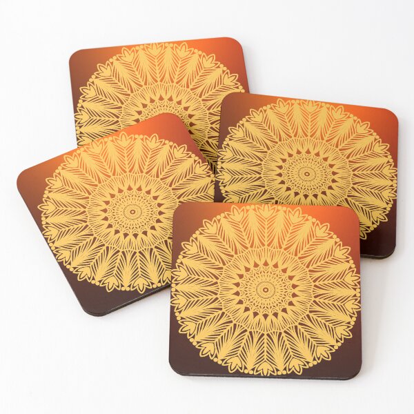 Artikelvorschau, Orange Diwali Mandala Blume Indisches Zen Geometrisches Design entworfen und verkauft von DivineMandala.