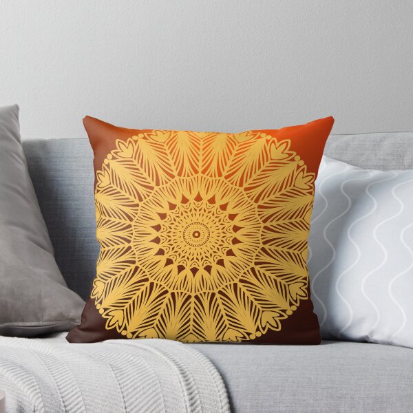 Item preview, Orange Diwali Mandala Flower Indian Zen Geometric Design designed and sold by DivineMandala.
