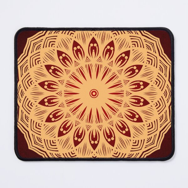 Item preview, Golden Red Mandala Floral Boho Meditation Geometric Abstract Design designed and sold by DivineMandala.