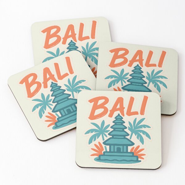 Item preview, Bali Travel Design – Tropical Temple with Palm Trees Illustration designed and sold by NeatSplash.