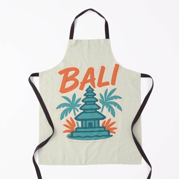 Aperçu de l'œuvre Bali Travel Design – Illustration d'un temple tropical avec palmiers créée et vendue par NeatSplash.