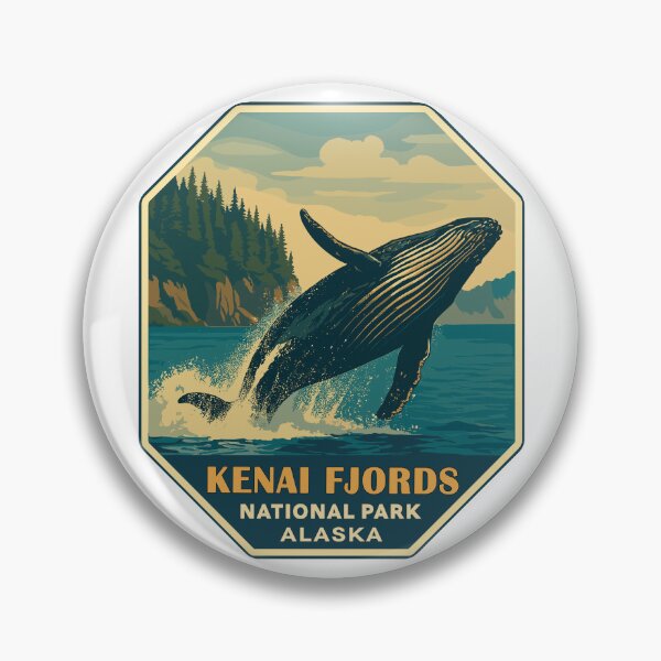 Item preview, Kenai Fjords National Park Retro Glacier Ocean Sticker designed and sold by Ismeal Von.