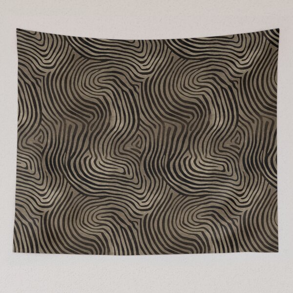 Aperçu de l'œuvre Motif de lignes de contour fluides et organiques en marron foncé créée et vendue par Piotrek0001.