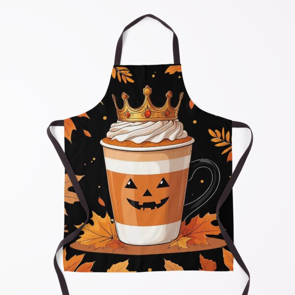 Item preview, Pumpkin Spice Royalty - pumpkin latte cup wearing a golden crown, autumn leaves 4 designed and sold by Neon G.