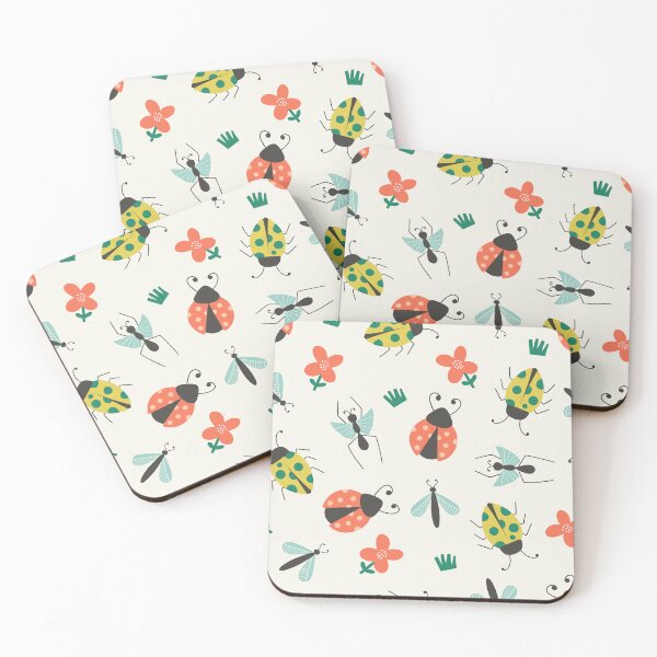 Item preview, Spring bugs vector seamless repeat patterns for kids designed and sold by Retro Street Studios.