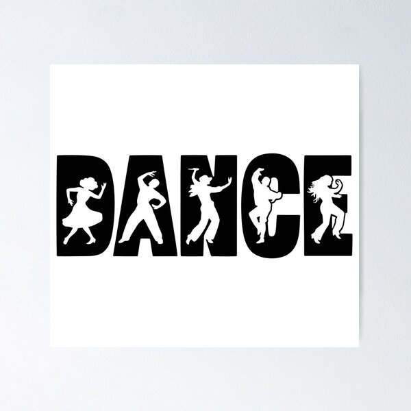 Item preview, Dance Sign with Figures – Minimalist Black Typography Design designed and sold by AMwear.