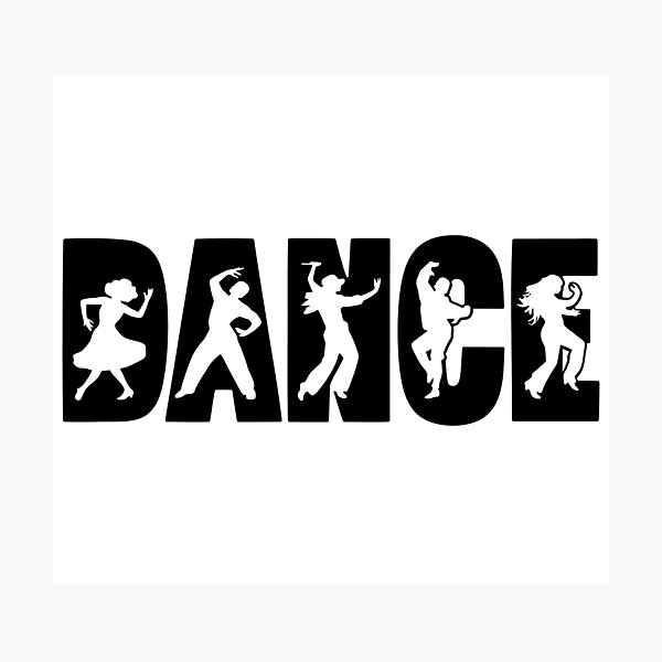 Item preview, Dance Sign with Figures – Minimalist Black Typography Design designed and sold by AMwear.