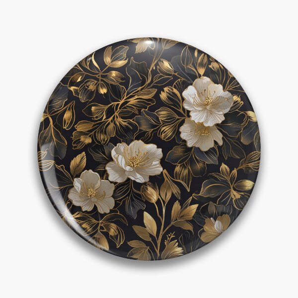 Item preview, White Black and Gold Floral designed and sold by CoolPixels.