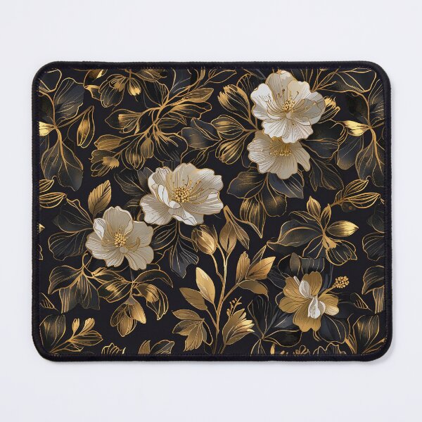 Item preview, White Black and Gold Floral designed and sold by CoolPixels.