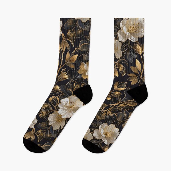 Item preview, White Black and Gold Floral designed and sold by CoolPixels.