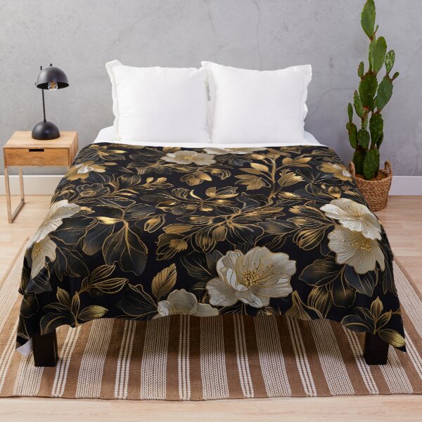 Item preview, White Black and Gold Floral designed and sold by CoolPixels.