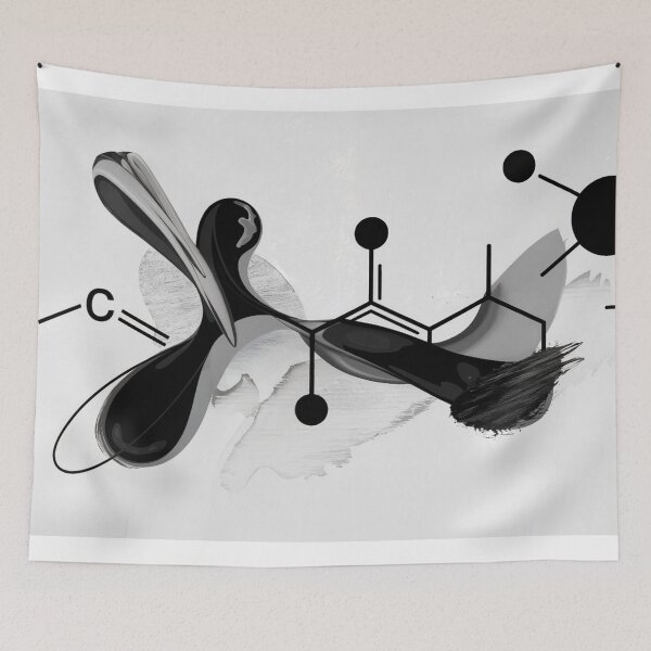 Item preview, Molecular Structure Abstract Wall Art – Scientific Diagram Canvas Print designed and sold by jazzyfunky.