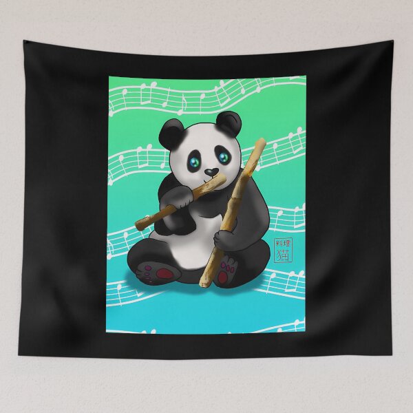 Item preview, Cartoon Panda With Bamboo Stalks designed and sold by HelloWorldRei.
