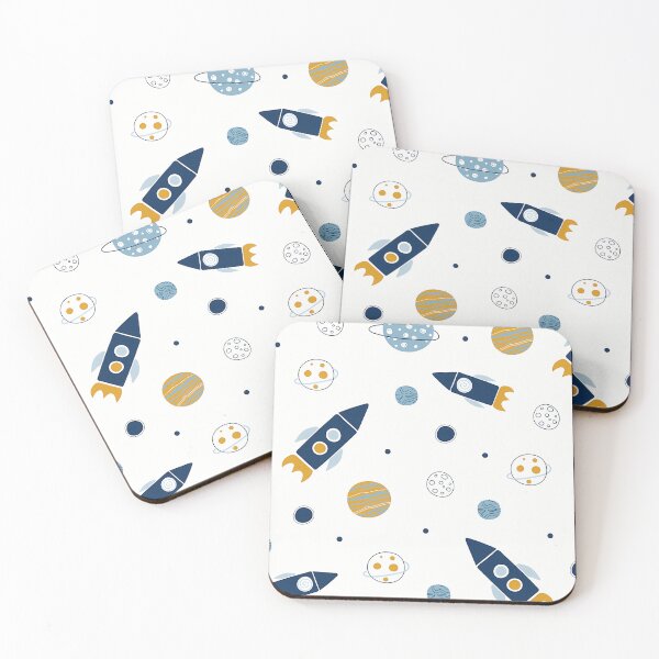 Item preview, Space Pattern Rockets And Planets designed and sold by HelloWorldRei.