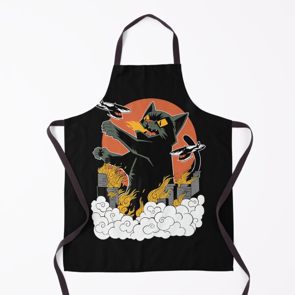 Item preview, Black Japanese Catzilla Sunset 	 - Classic Fit Crew Neck Cotton  Polyester Blend designed and sold by vanesajoer.