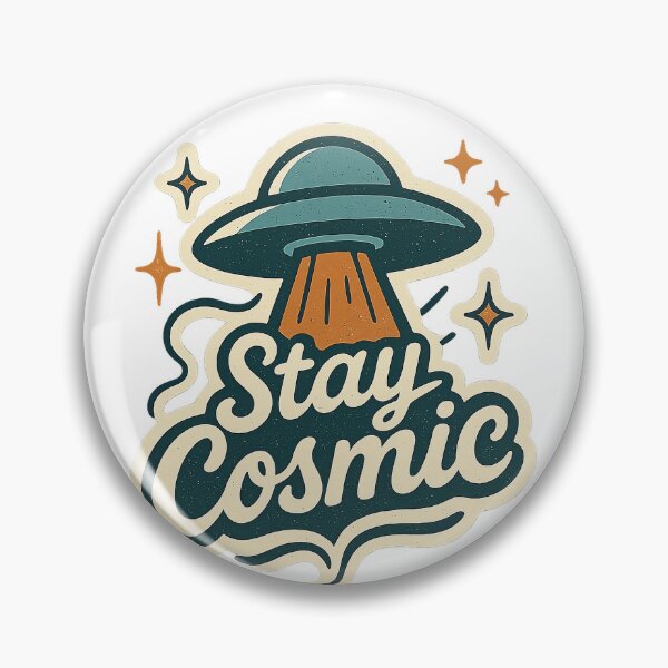 Artikelvorschau, Bleib kosmisch Retro UFO Sticker entworfen und verkauft von SnapLabDesigns.