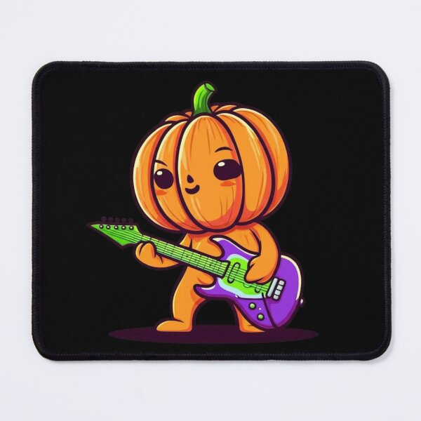 Item preview, Pumpkin Rock Guitarist – Funny Chibi Pumpkin Playing Electric Guitar | Cool Kawaii Halloween Design designed and sold by ColorSplash123.