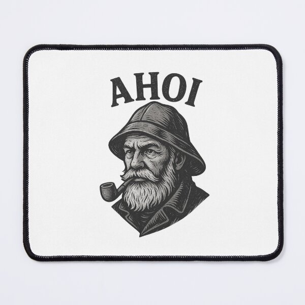Item preview, Ahoy – Old sea dog with sou’wester in vintage tattoo style designed and sold by Fies-und-Fein.
