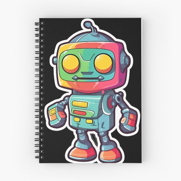 Aperçu de l'œuvre Robot coloré, dessin animé amusant et groovy créée et vendue par FieldGonzalez93.