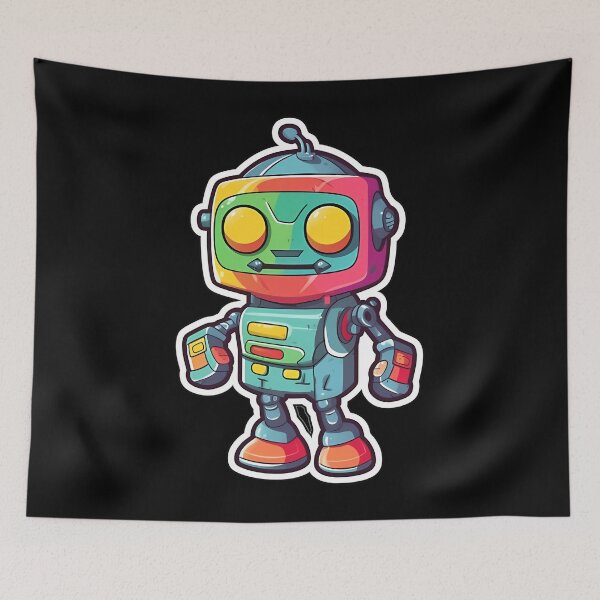 Item preview, Colorful Robot Cartoon Fun Groovy Robot designed and sold by FieldGonzalez93.