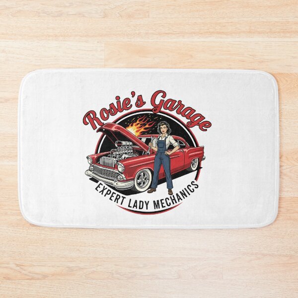 Item preview, Rosie's Garage - Expert Lady Mechanics - Vintage Car Art designed and sold by RedDelaney.