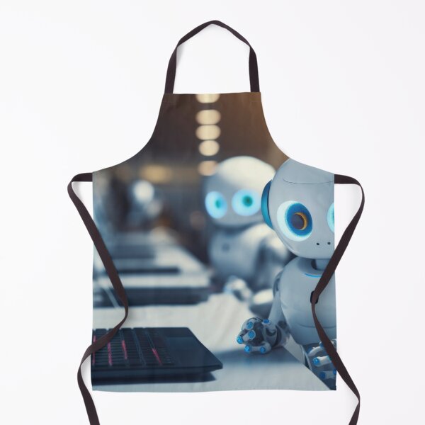 Item preview, Cute robot friendly digital assistant character with glowing blue lights, AI generated designed and sold by dvoevnore.