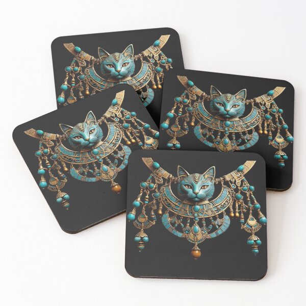 Item preview, Ancient Egyptian Cat Necklace – Bastet Jewelry Illustration designed and sold by Antik by Schulz.