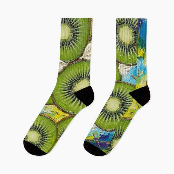 Item preview, Kiwi fruit cut and painted with acrylic colors, regular, divided and distributed in a beautiful green composition and its wonderful shades designed and sold by jotcar.