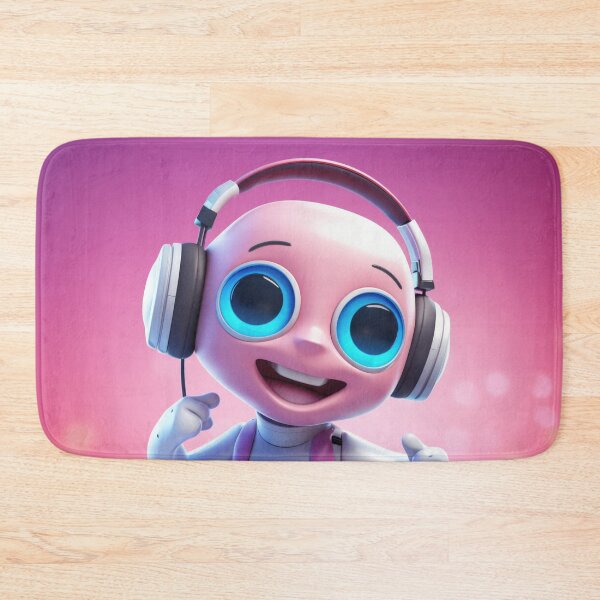 Item preview, Cute robot friendly digital assistant character with glowing blue lights, AI generated designed and sold by dvoevnore.