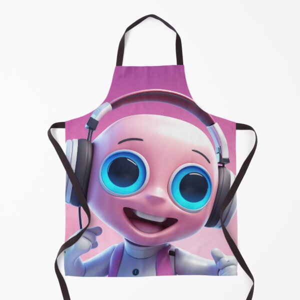 Item preview, Cute robot friendly digital assistant character with glowing blue lights, AI generated designed and sold by dvoevnore.