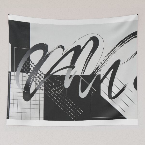 Item preview, Graphic Typography Abstract Wall Art – Modern Letter Canvas Print designed and sold by jazzyfunky.