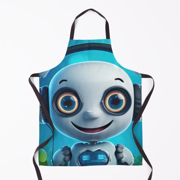 Item preview, Cute robot friendly digital assistant character with glowing blue lights, AI generated designed and sold by dvoevnore.