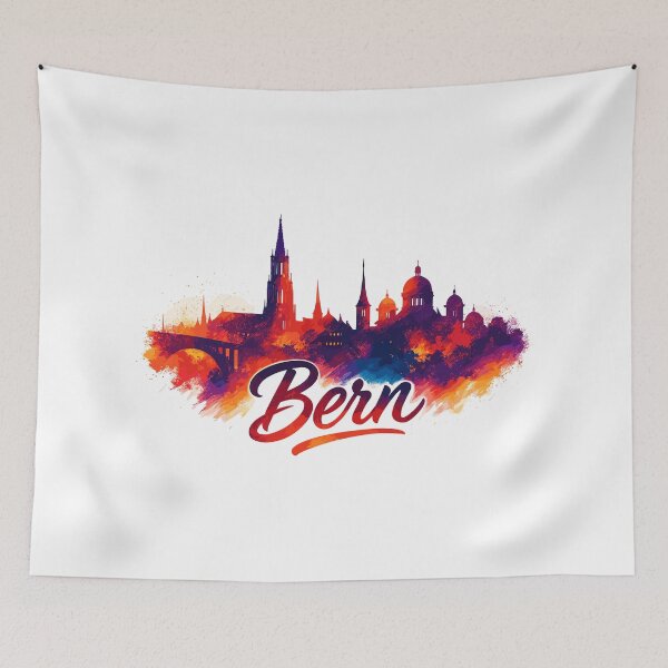 Item preview, Bern city Switzerland silhouette artistic gift designed and sold by Pineapple-Tree.