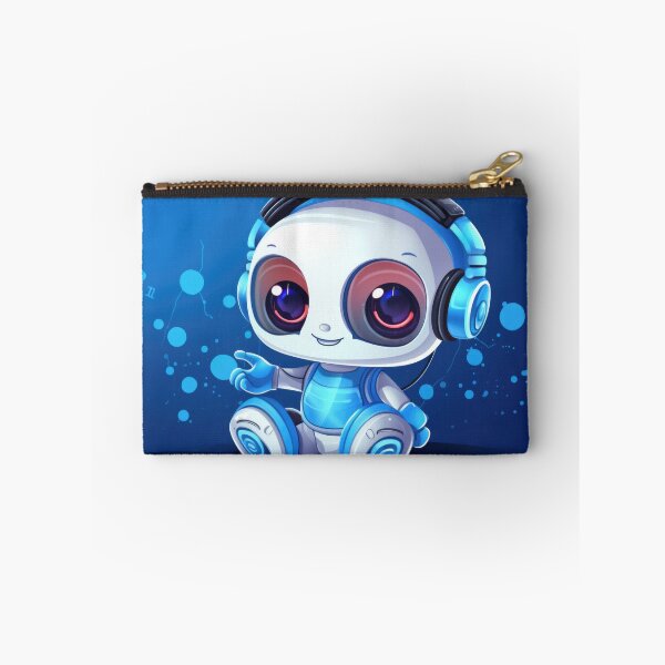 Item preview, Cute robot friendly digital assistant character with glowing blue lights, AI generated designed and sold by dvoevnore.