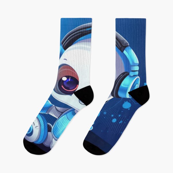 Item preview, Cute robot friendly digital assistant character with glowing blue lights, AI generated designed and sold by dvoevnore.