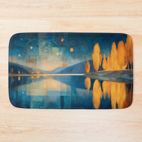 Item preview, 068 Golden Trees Reflecting in Twilight Lake designed and sold by nikoart001.
