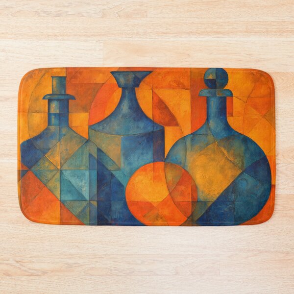 Item preview, 070 Geometric Still Life with Bottles designed and sold by nikoart001.