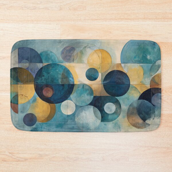Item preview, 071 Harmonious Circles in Blue and Gold designed and sold by nikoart001.