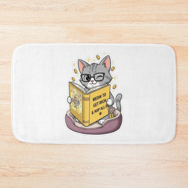 Item preview, Smart Cat Reading "Meow to Get Rich & Nap All Day" Book Sticker designed and sold by My-Hoodies.