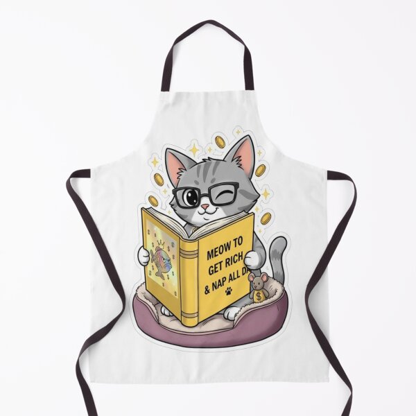 Item preview, Smart Cat Reading "Meow to Get Rich & Nap All Day" Book Sticker designed and sold by My-Hoodies.