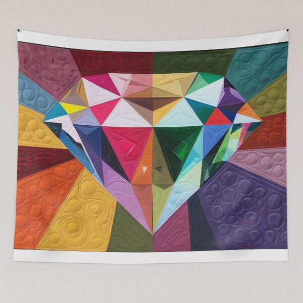 Item preview, Geometric Diamond Abstract Wall Art – Colorful Gem Canvas Print designed and sold by jazzyfunky.
