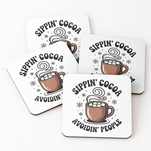 Item preview, Sippin’ Cocoa Avoidin’ People – Funny Cozy Coffee Quote designed and sold by ThatBBStore.