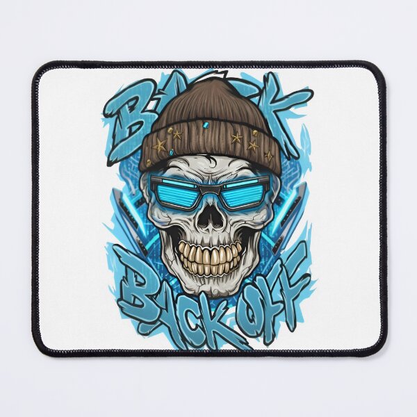 Item preview, Cool Skull Graffiti Design | Cyberpunk Skull with Neon Glasses & Back Off Text designed and sold by MindlinePrints.