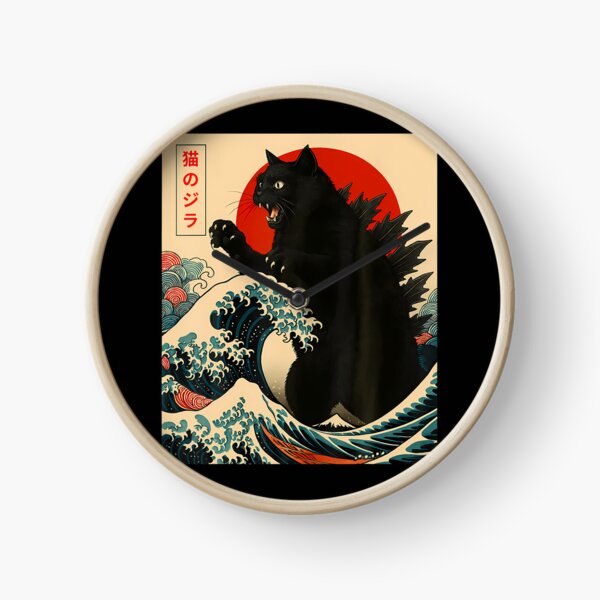 Item preview, Catzilla Cat Japanese Art Funny Cat Gifts For Men Women Kids designed and sold by charlettebren.