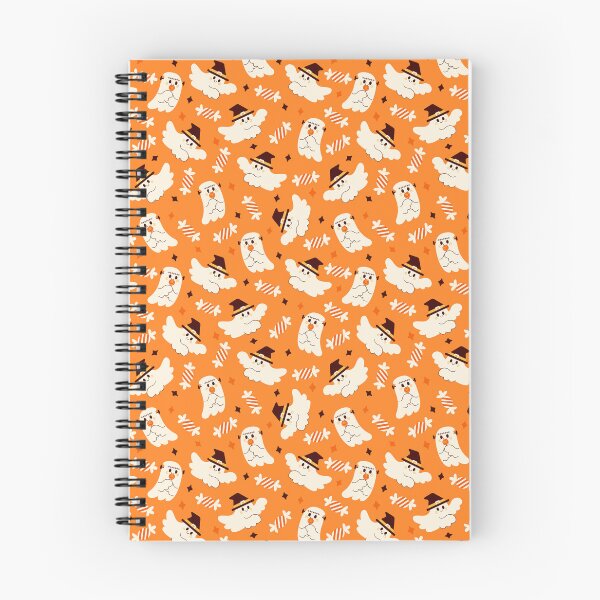 Item preview, Cute Halloween Ghost Pattern in Orange designed and sold by QuietBloom80.