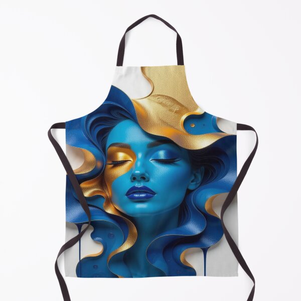 Artikelvorschau, Blue & Gold Flow – Surreal Beauty meets Digital Elegance entworfen und verkauft von FotoworldEdel.