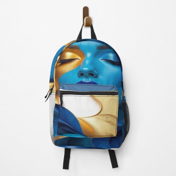 Artikelvorschau, Blue & Gold Flow – Surreal Beauty meets Digital Elegance entworfen und verkauft von FotoworldEdel.