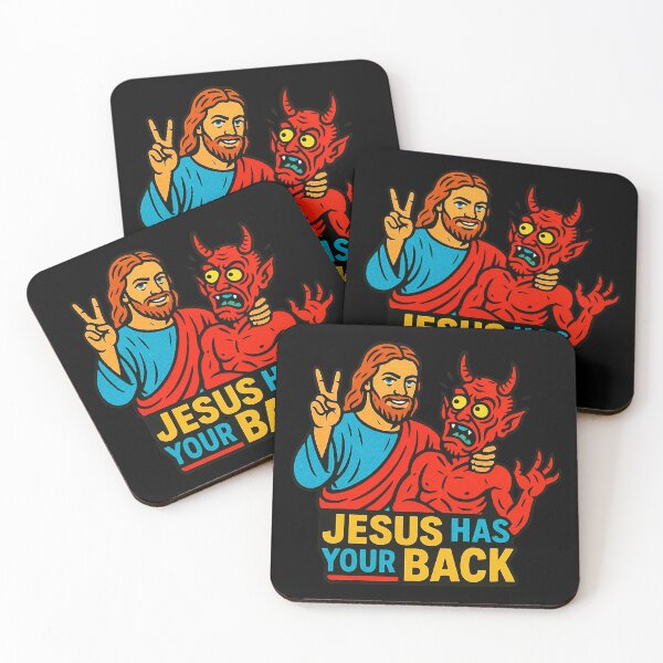 Item preview, Jesus Has Your Back meme Jesus Christ Bible Quote designed and sold by plushism.
